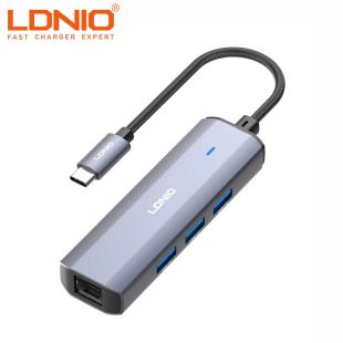 LDNIO Type-C USB Hub with 3 USB Ports and RJ45 Ethernet Adapter