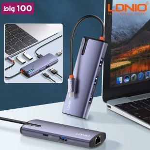 محطة توصيل USB-C متعددة المنافذ 6 في 1 بشحن سريع 100 واط من LDNIO