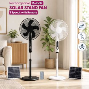 Rechargeable 16-Inch Solar Stand Fan with Remote - Sheeel Kuwait