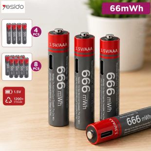 Yesido AAA Rechargeable Lithium-Ion Batteries 1.5V 666mWh