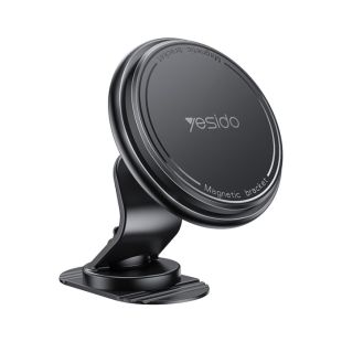 Yesido 360° Rotating Magnetic Car Phone Holder with Cable Organizer - Black