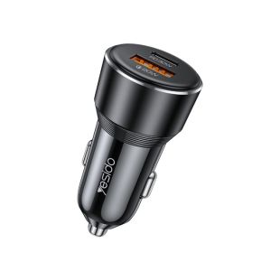 Yesido Dual Port Fast Car Charger 50W - Black