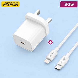 ASPOR A810 30W USB-C Fast Charger with Cable