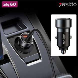 شاحن سيارة سريع 60 واط مع كيبل USB-C من Yesido