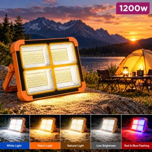 1200W Solar LED Light with 5 Lighting Modes and 180° Rotation