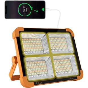 إضاءة LED بالطاقة الشمسية بقوة 1200 واط مع 5 أوضاع وإمكانية الدوران