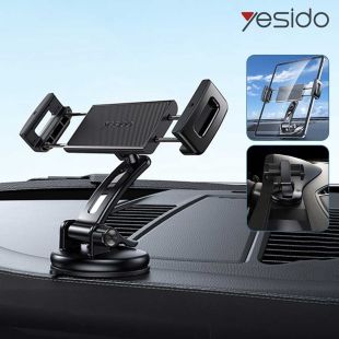 قاعدة بكوب شفط للهاتف والكمبيوتر اللوحي 4.7-12 بوصة - أسود