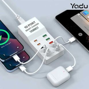 قاعدة شحن مكتبي 5 منافذ USB-A و5 منافذ Type-C بقوة 72 واط من Tarrot