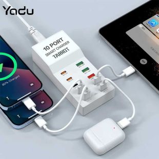 Fast Desktop Charger with 5 USB-A Ports & 5 Type-C Ports 72W by Tarrot