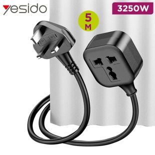 Yesido 3250W UK Plug to Universal Power Plug Extension Cable 5m