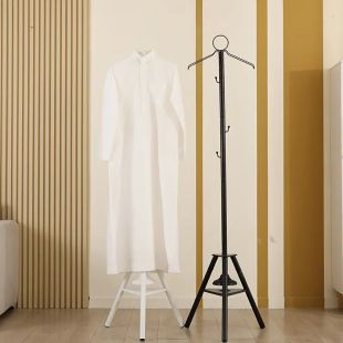 شماعة ملابس معدنية أنيقة مع رف قابل للتعديل