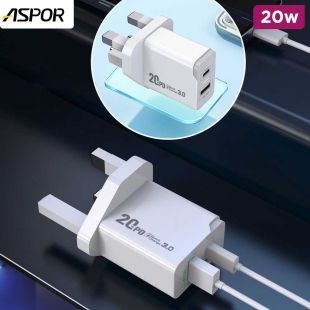 20W Dual Port Fast Charger by Aspor