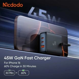 Mcdodo 45W Fast Charger with Dual USB-C and USB-A Ports
