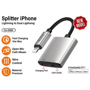 Mcdodo 2-in-1 Lightning to Dual Lightning Audio Adapter Cable