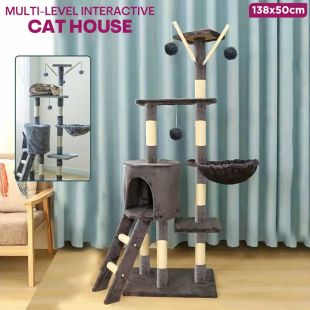 Multi-Level Interactive Cat House 138 x 50 cm