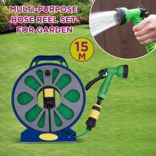 Multi-Purpose 15m Hose Reel Set for Garden