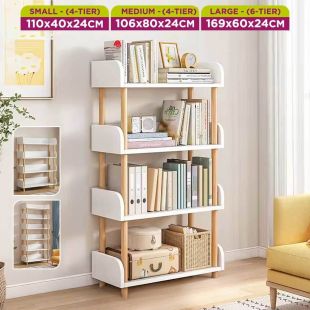 Multi-Tier Wooden Open Bookcase