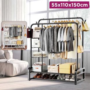 Multipurpose Clothes Rack with Multi Layer Shelves