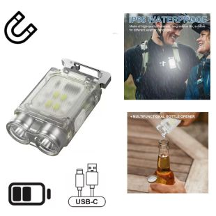 Multifunctional LED Keychain with Rechargeable Light and Bottle Opener