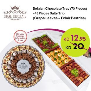 4 Varieties of Belgian Chocolate (75 Pieces) + Grape Leaves with Stuffed Rolls (43 Pieces) at Shake Chocolate