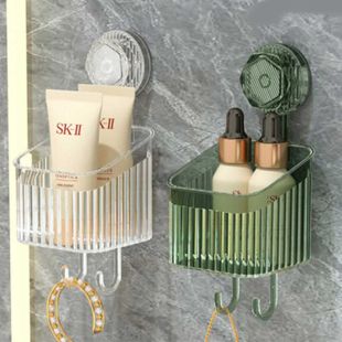 رف جداري شفاف صغير مزود بخطافات