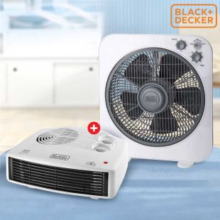 Horizontal Fan Heater 2400W + 40W Electric Desk Fan 12 Inch  by Black & Decker