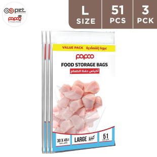 Papco Food Storage Bags Large - 3 × 17 Bags