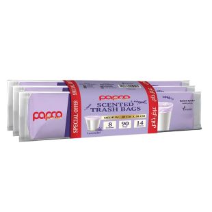 Papco Premium Scneted Trash Bags 8 Gallons 50 x 58 Cm 30 Bags x 3 Pcs Special Offer