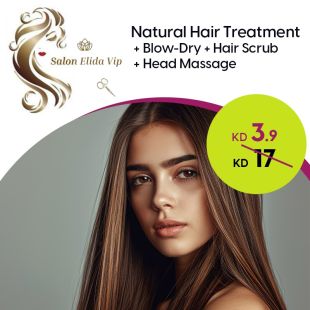 Natural Hair Mask + Blow-dry + Hair Scrub + Head Massage at Elida Salon