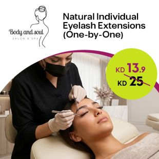 Natural Individual Eyelash Extensions One-by-One from Body and Soul Salon & Spa