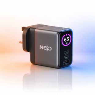 شاحن حائط Power Port قوة 65 واط مع شاشة لمس من NEO