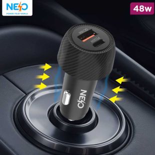 48W Car Charger with Type-C and USB-A Ports by Neo