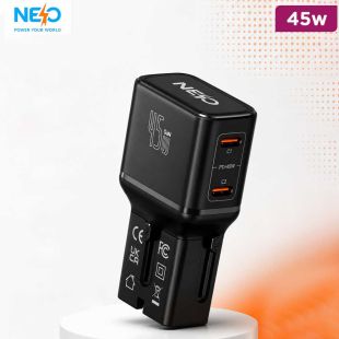 NEO Pocket Travel Charger 45W with Dual USB-C Ports
