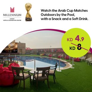 Enjoy Arab Cup Matches with a Snack and Soft Drink by the Pool at Millennium Hotel