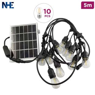 NHE Solar String Light 5m with 10 Bulbs E27 - Yellow