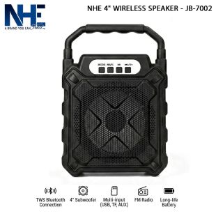 مكبر صوت لاسلكي 4 بوصة 8 واط مع Bluetooth وUSB وAUX وراديو FM من NHE