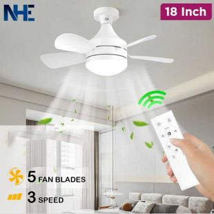 NHE 18inch Ceiling Fan With Light and Remote Control