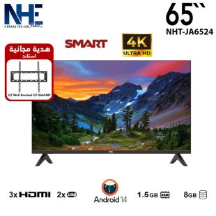 تلفزيون أندرويد 65 بوصة DLED ذكي 4K من NHE + قاعدة حائط مجانا