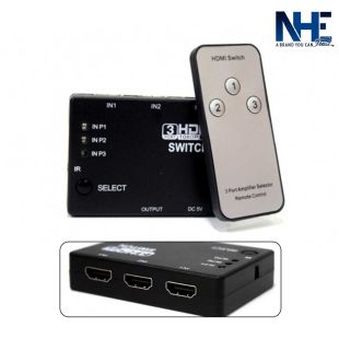 سويتش 3 مخارج HDMI 1.4 دقة (4K،2K) مع ريموت من NHE