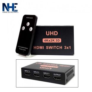 NHE 3 Ports UHD 3D HDMI Switch with Remote