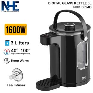 غلاية ديجتال 3 لتر بموزع مدمج قوة 1600 واط من NHE