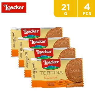 Loacker Tortina Caramel Chocolate Biscuit 4 x 21 g