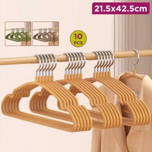 Non-slip Clothes Hangers With Shoulder Pads 10Pcs Set 21.5 x 42.5cm