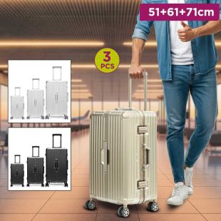 Set of 3 Pcs Aluminum Frame Luggage 51+61+71 cm