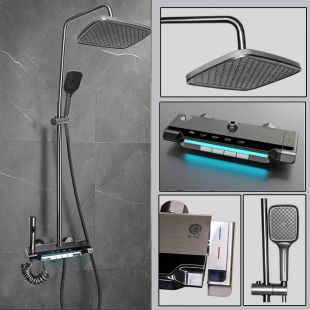 4 in 1 Wall Mounted Piano Key Shower with LED Light