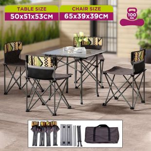 Foldable Camping Table with 4 Chairs