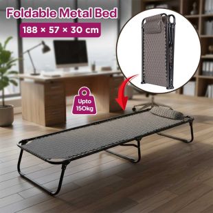 Foldable Metal Bed 188 × 57 × 30 cm
