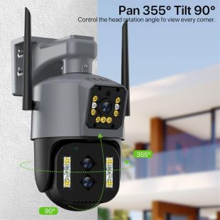 كاميرا مراقبة واي فاي مزدوجة 8 ميجابكسل