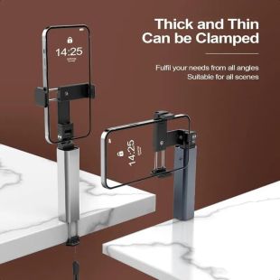 ستاند هاتف قابل للدروان 360 درجة بمشبك تثبيت