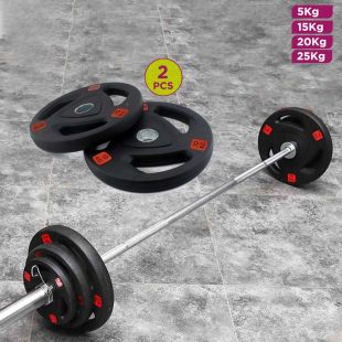 Set of 2 Rubber Training Weight Plates  (5Kg, 15Kg,20Kg or 25Kg)